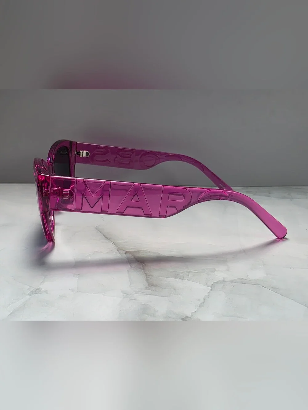 Marc Jacobs Pink Transparent Logo Sunglasses